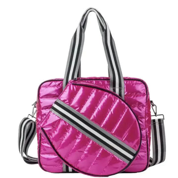 The Quilted Puffer Tennis Tote - Pink
