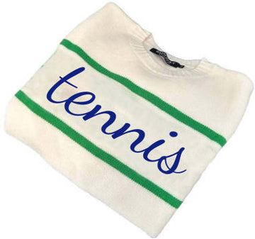 Tennis Classic Sweater- Navy/Green/OffWhite