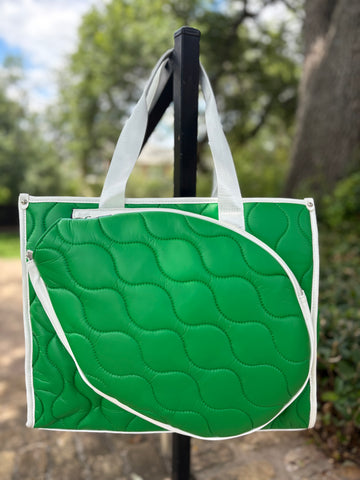 Tennis Quilted Lightweight Tote - Green