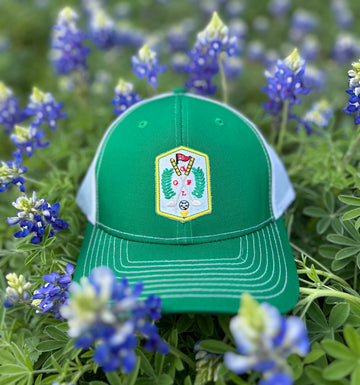 Golf Girl Twill Trucker Cap - Kelly Green and White