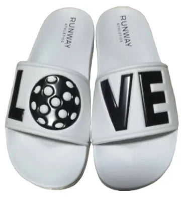 Pickleball Slides - White with Black