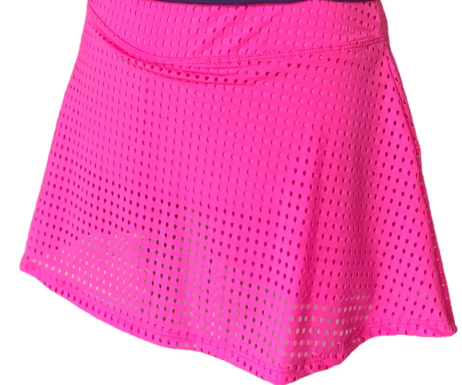 Make a bold statement on the court with our Hot Pink Mesh Tennis Dress. Stylish, breathable, and designed for peak performance.