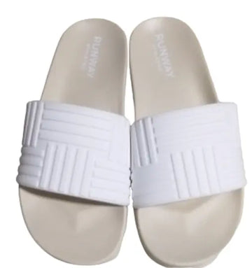 Indulge in comfort and relaxation with our White Rubber Spa Slides. Slip into luxury for ultimate spa experiences with these slides.