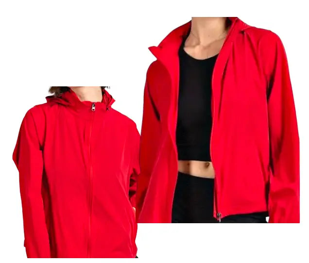 Lightweight Red Hot Zip Up Hoodie