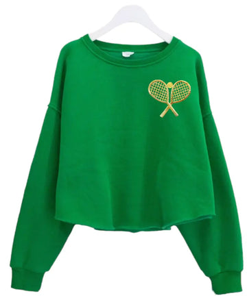 Tennis Is My Racquet Sweatshirt - Gold Patch