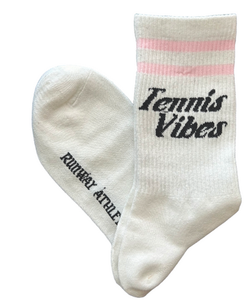 Tennis Socks - Lite Pink & Black