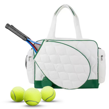 Tennis Quilted Duffel - Off White/Kelly