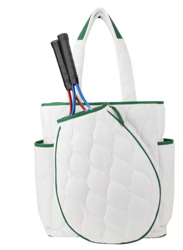 Tennis Quilted Backpack/Tote - White