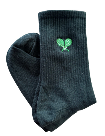 Tennis Racquet Socks - Black/Green
