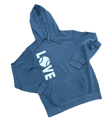 LOVE Tennis Hoodie Sweatshirt - Garment Dyed French Terry