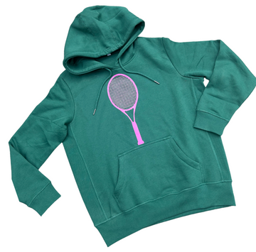 LOVE Tennis Hoodie Sweatshirt - Garment Dyed Green French Terry