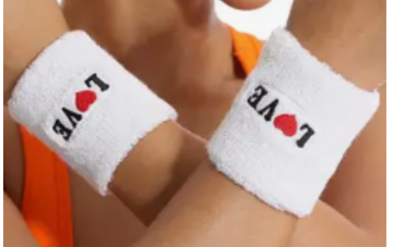 Runway Sweatband Set - White LOVE
