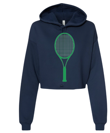 Tennis Hoodie - Runway Athletics Cropped Navy/Green