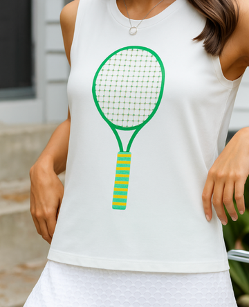 Tennis Power Athletic Tank - White