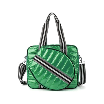 The Quilted Puffer Tennis Tote - Green