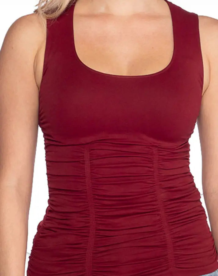 sleeveless tops for women- Athletics. Our Ruched Court Tank is a must for ultra-flattering lightweight wear on and off the court.