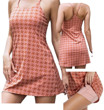 Game Day Dress from Runway Athletics. Ultra comfortable, dries quickly, built-in contrast short with moisture wicking & 2 side pockets