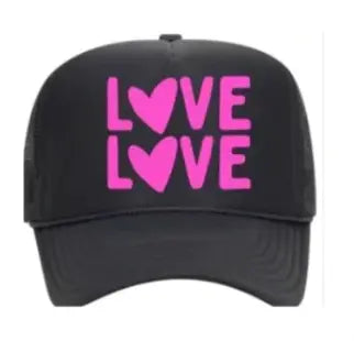 Shop this Black Trucker Hat Women- Runway Athletics. Black with hot pink letters. Show some love.