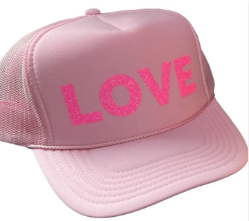 LOVE Trucker Hat - Pink on Pink