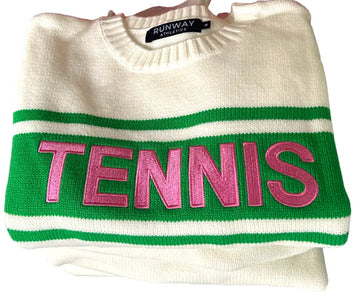 *** PREORDER *** TENNIS Sweater- Cream, Green, Pink