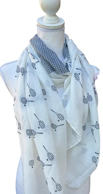 Protect yourself from the sun in style with our versatile Racquet Sun Scarf/Wrap. Stay cool and fashionable on and off the court. Shop now