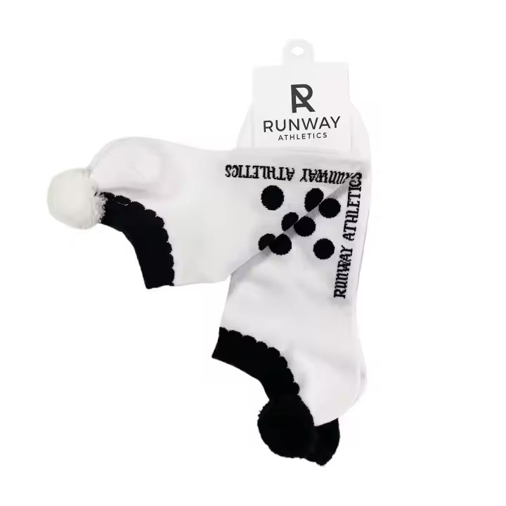 Athletic Socks - Pom Pom Sock Set - Black & White