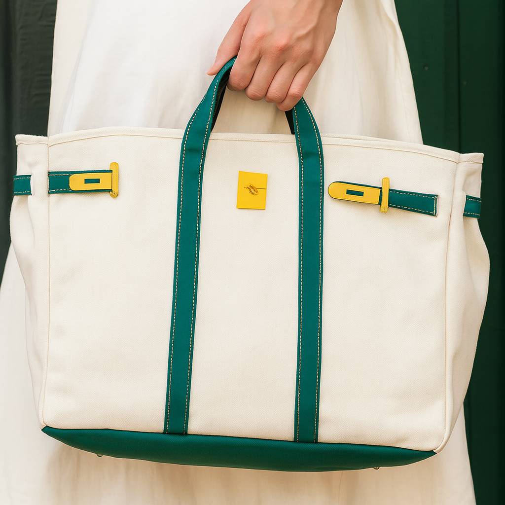 Canvas  "Totekin" Boat Bag - Green Trim