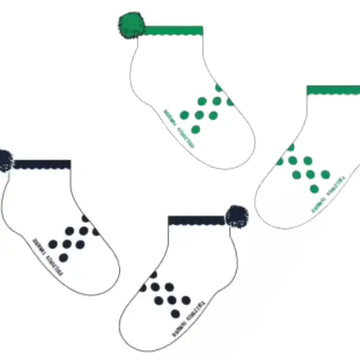 Athletic Socks - Pom Pom Sock Set - Green & Navy