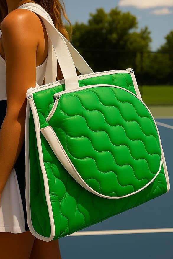 ***SPECIAL OFFER*** Tennis Quilted Lightweight Tennis Tote - Green