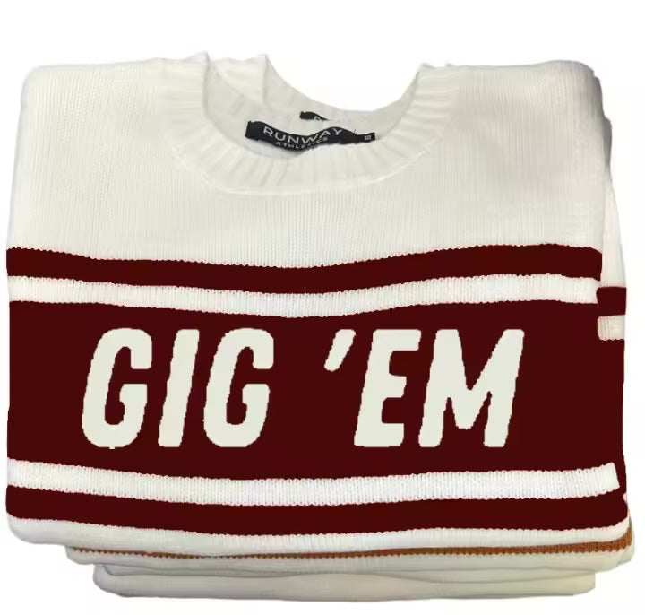 GIG 'EM Tennis Sweater - Limited Edition