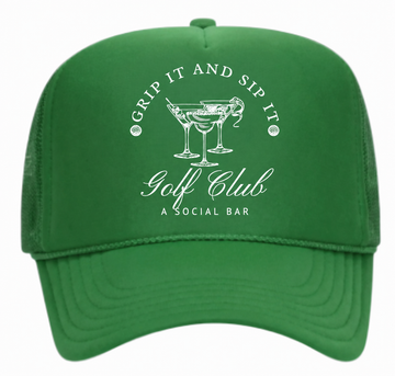 Grip It & Sip It Hat - Green & White