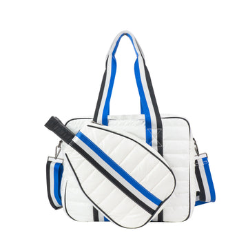 The Quilted Puffer Pickleball Tote - White