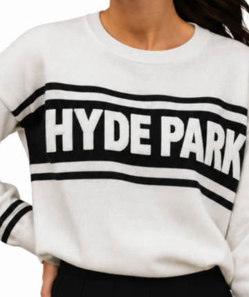 HYDE PARK Custom lightweight sweater white/black