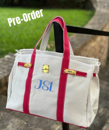 Canvas Boat Bag - Red Trim