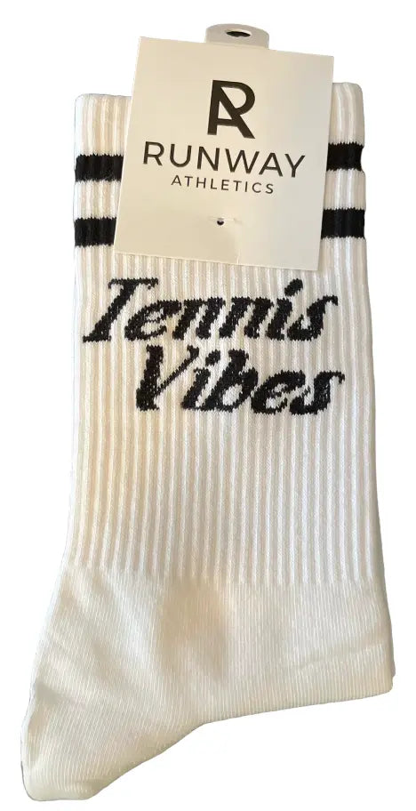 Womens tennis socks- Runway Athletics. the custom blend of cotton, nylon, polyester, and spandex makes these socks breathable and soft