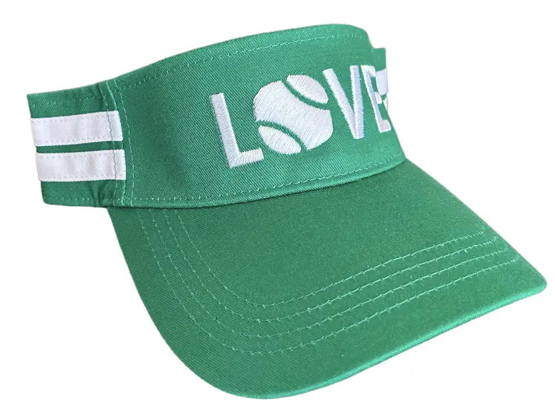 Striped Cotton Canvas LOVE Visor - Green with White LOVE Runway Athletics