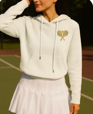 Tennis Vibes Sweater Hoodie - Off White