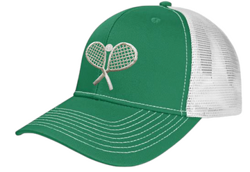 Tennis Double Trouble Twill Trucker Cap - Kelly Green and White