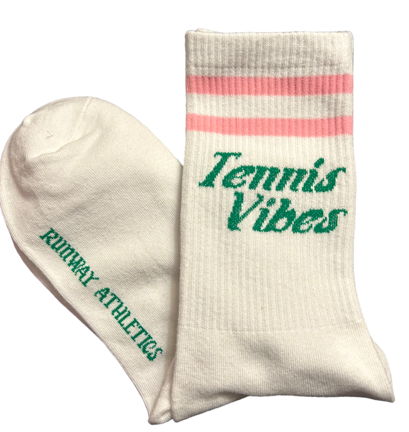 Tennis Socks - Pink, Green & White