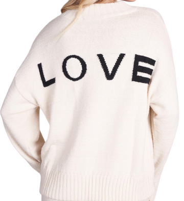 Whimsy LOVE Sweater - Ivory/Black