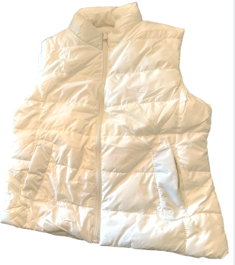 Quilted Puffer Vest - White