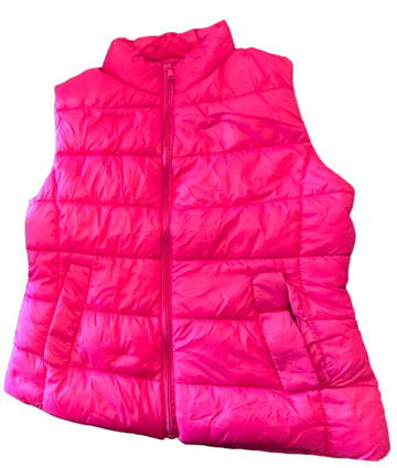 Quilted Puffer Vest -  Hot Pink