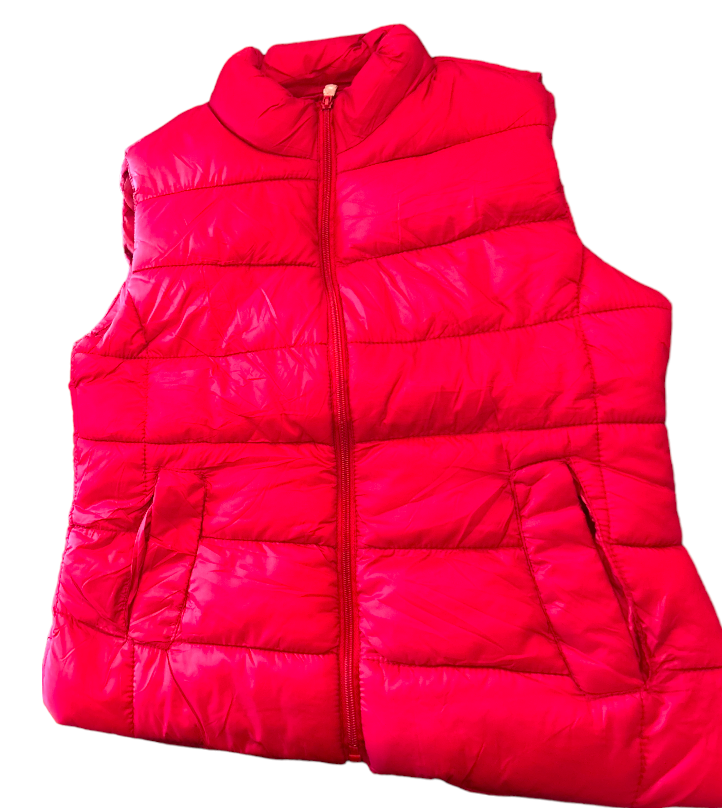 Quilted Puffer Vest - Red