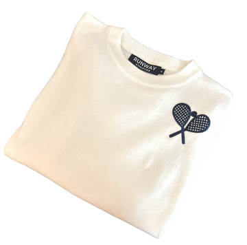 Double Trouble Tennis Sweater - Navy Racquets
