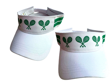Wimbledon Racquets Visor - White with Kelly Green