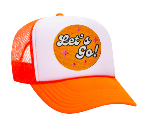 Let's Go! Trucker Hat - Orange/White