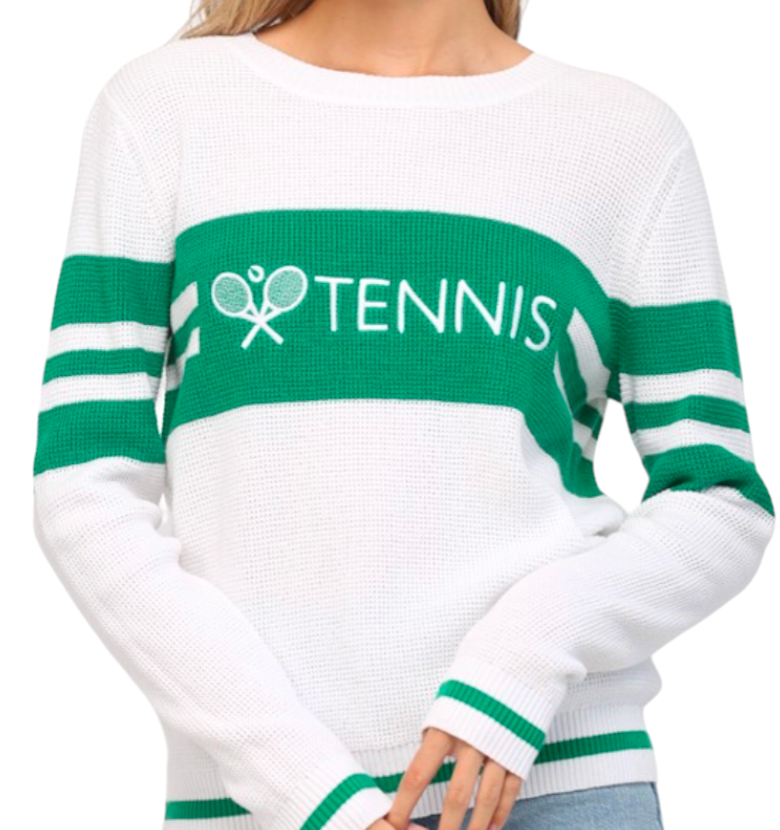 Tennis Cotton Knit - Green & White