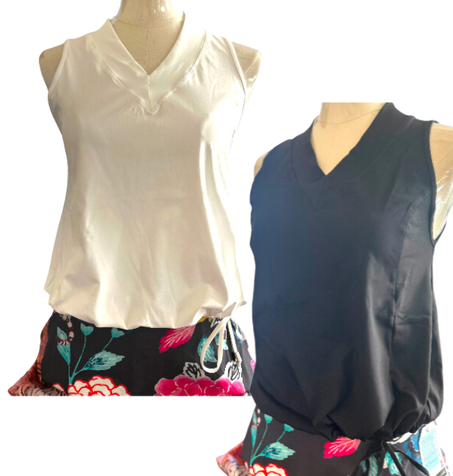 Essential Tie Waist Tank - Black or White