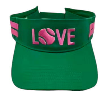 Visor - Green with Pink LOVE