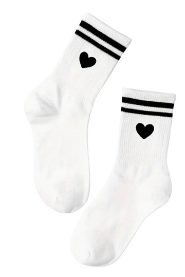 Athletic Socks - "Black You've Got Heart"